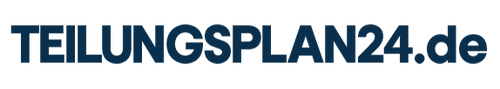 Logo von Teilungsplan24.de, einer Dienstleistung, bei der Sie Ihre Teilungspläne für einen Antrag auf Abgeschlossenheit online bestellen können.